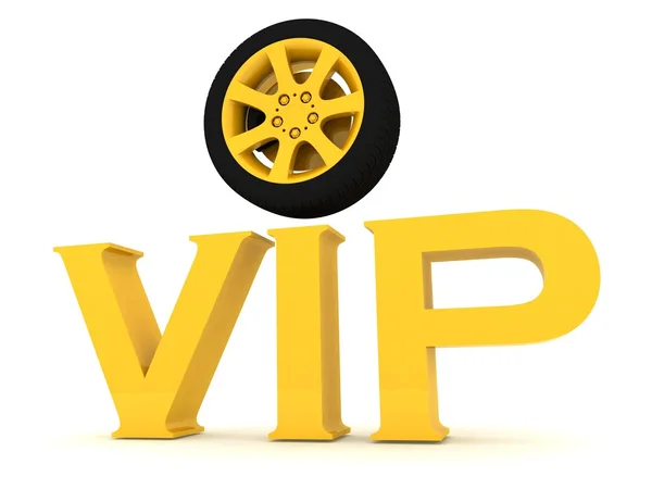 Gold vip with a wheel — Stock Photo, Image