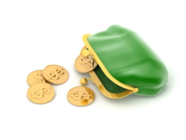 Gröna handväska på en vit — Stockfoto