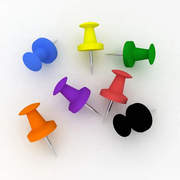 Colorful push pin collection — Stock Photo, Image