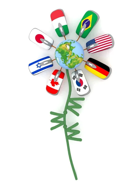 Www flag internet flower — Stock Photo, Image