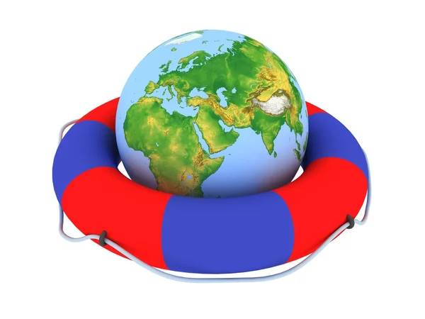 Lifebuoy Globe — Stock Photo, Image