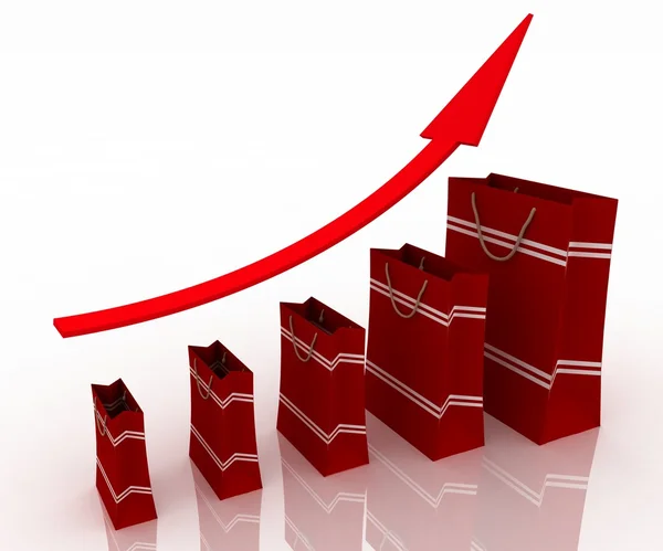 Sales growth chart — Stock Photo, Image