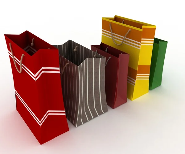 Coleção para compras de pacotes coloridos — Fotografia de Stock