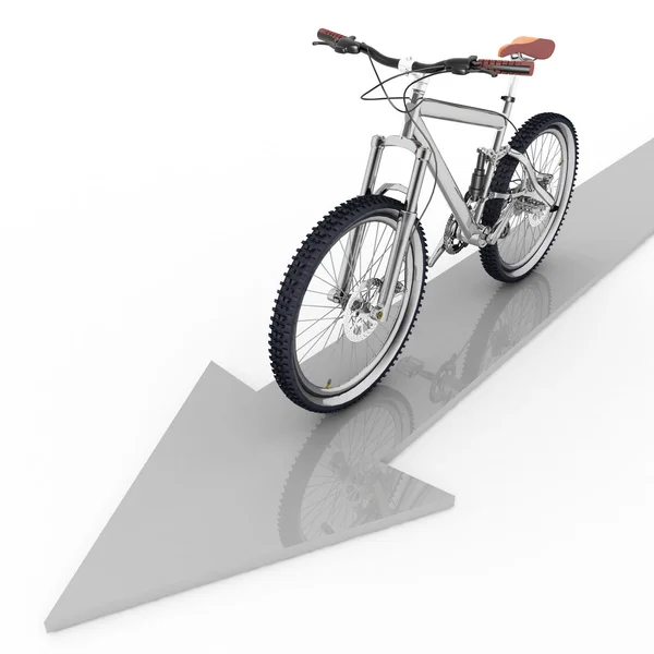 3d ponteiro de direção de movimento da bicicleta — Fotografia de Stock