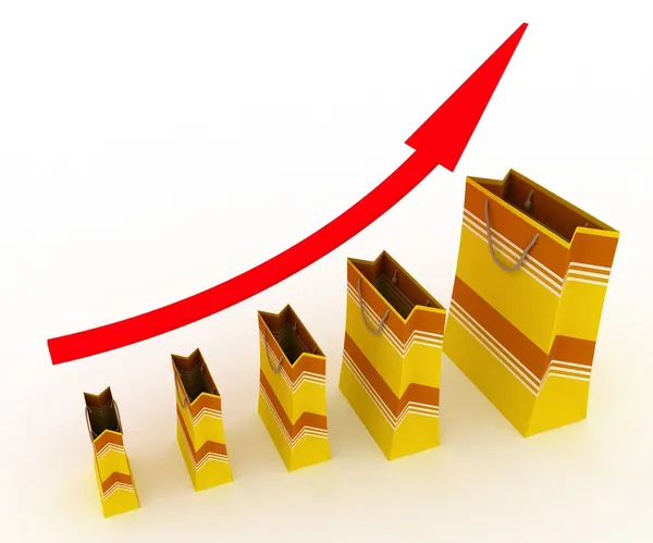 Försäljning tillväxt diagram. — Stockfoto