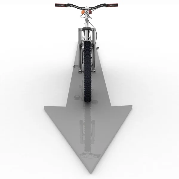 Bisiklet hareket yönünü 3D işaretçi — Stok fotoğraf