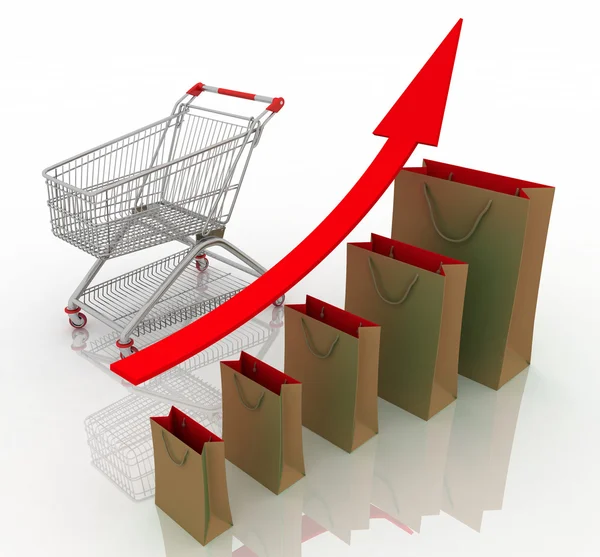 Gráfico de crecimiento de ventas — Foto de Stock