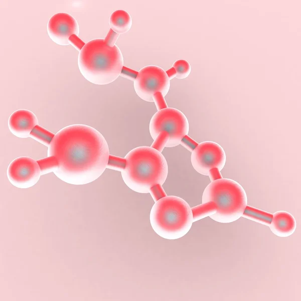 3D vykreslování obrázku molekula — Stock fotografie