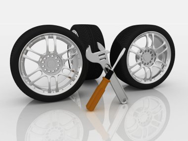 Wheels and Tools clipart