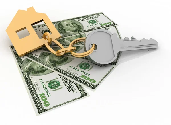 House key and dollars — Stock Photo, Image
