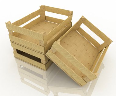 Empty wooden boxes clipart