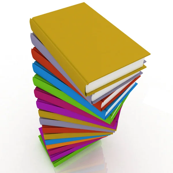 Pilhas de livros isolados sobre fundo branco — Fotografia de Stock
