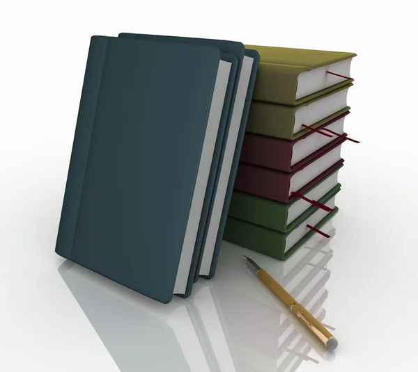 Notebooks en pen op een witte achtergrond — Stockfoto