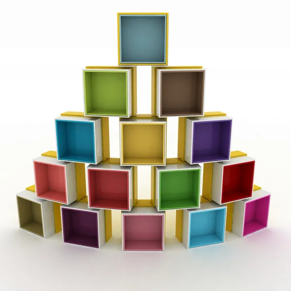 3d illustrazione vuoto colorato stand — Foto Stock