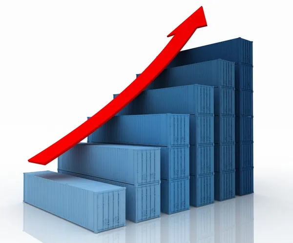 Diagrama de aumento de la exportación — Foto de Stock