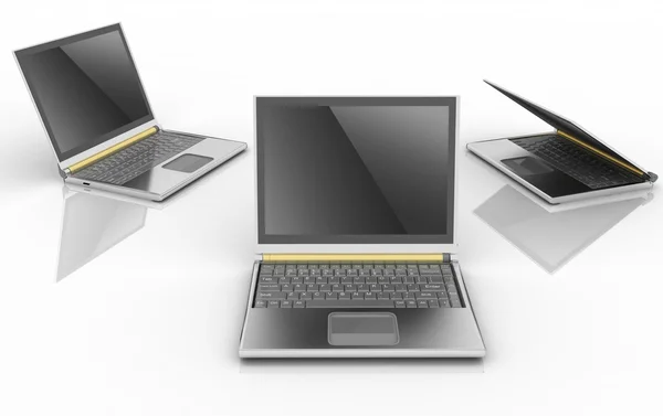 Laptops isolated over white background — Stock Photo, Image