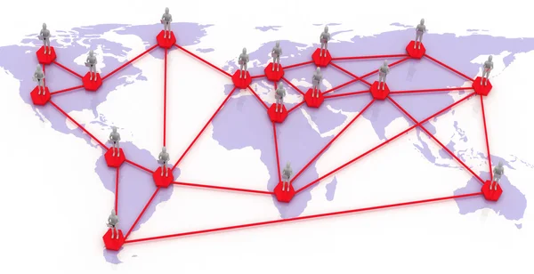 Mappa della rete del mondo — Foto Stock