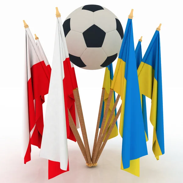 Los países de 2012 campeonato de fútbol con pelota de fútbol en blanco —  Fotos de Stock