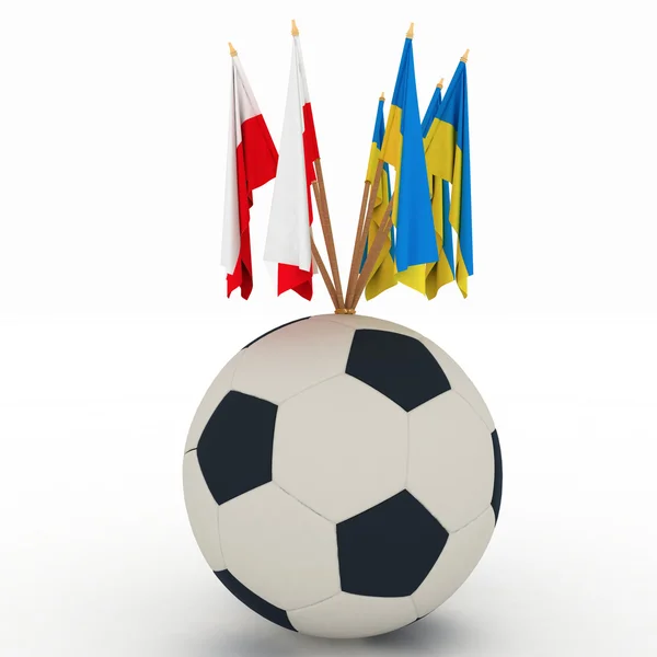 Los países de 2012 campeonato de fútbol con pelota de fútbol en blanco —  Fotos de Stock