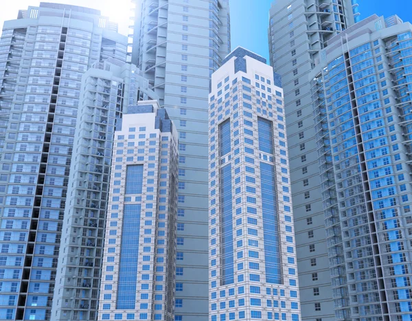 Skyscrapers.3D rendu. — Photo