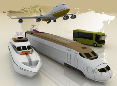 Concept of transport for trips clipart