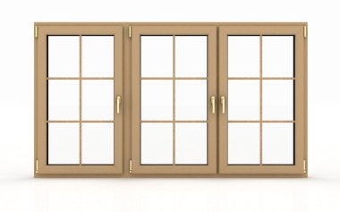 Closed plastic window on white clipart