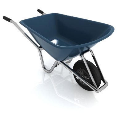 Garden wheelbarrow isolated on white clipart