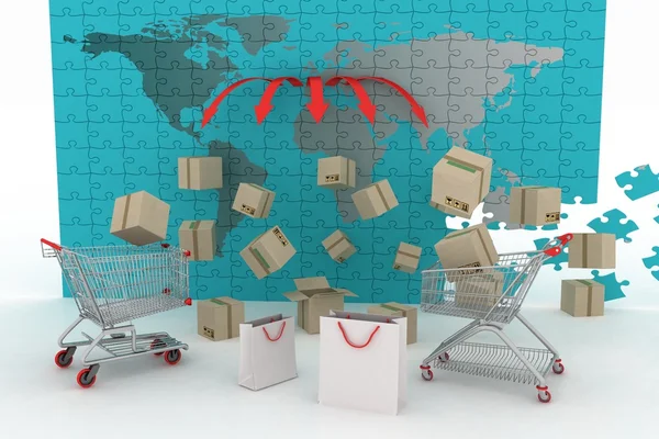 Concept of shipping everywhere — Stock Photo, Image