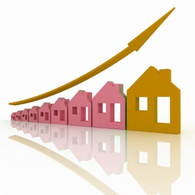 Growth in real estate shown on graph clipart