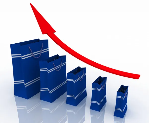 Gráfico de crecimiento de ventas — Foto de Stock