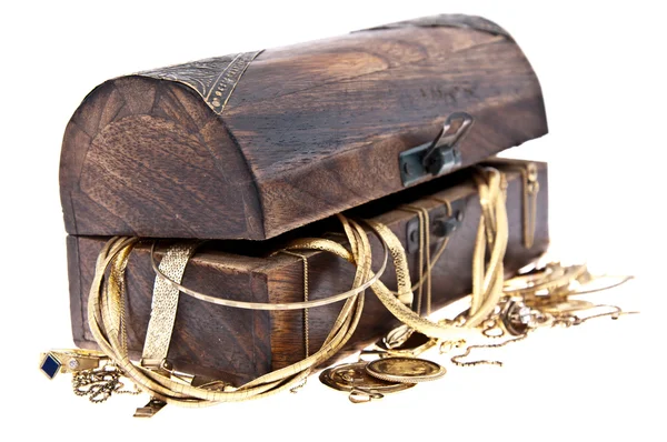 Treasure box with old jewelry — Stock Photo, Image