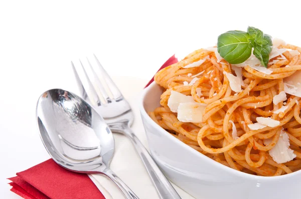 Porção de espaguete em uma tigela — Fotografia de Stock