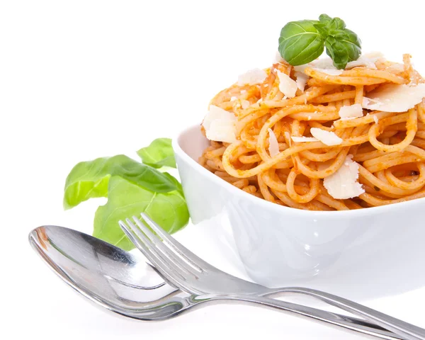 Fresh spaghetti in a bowl — Stock Photo, Image