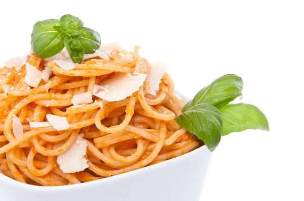 Porcję spaghetti z pesto rosso — Zdjęcie stockowe