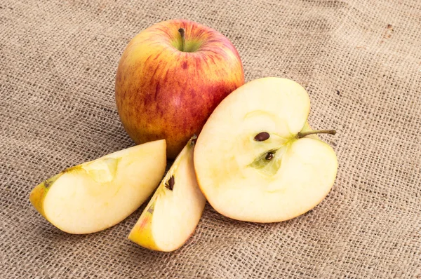 Apples on a textile background — Stock Photo, Image