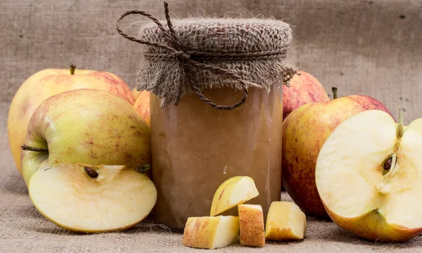 stock image Fresh made applesauce with apples