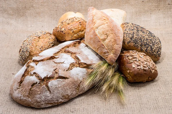 stock image Heap of bread with wheat