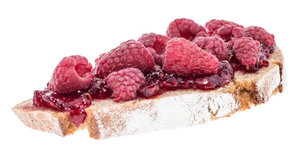 Bread with Raspberry Jam on white — Zdjęcie stockowe