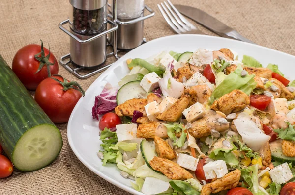 stock image Chicken Salad on rustic background