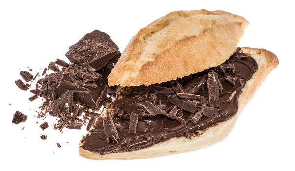 Creme de chocolate em um pão — Fotografia de Stock