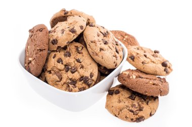 Mixed Cookies in a bowl on white clipart