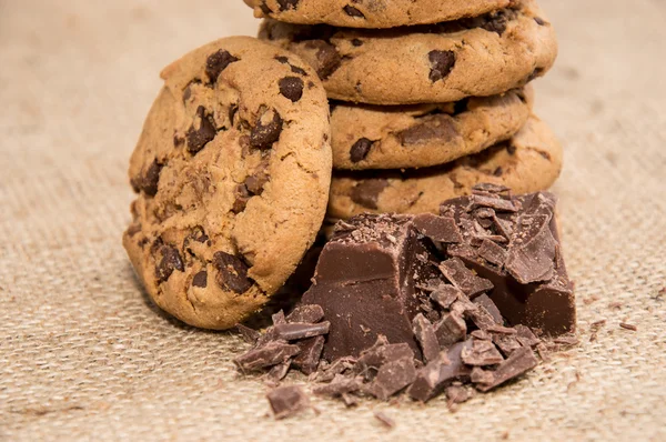 Fresh baked Cookies with chocolate — Stock Photo, Image