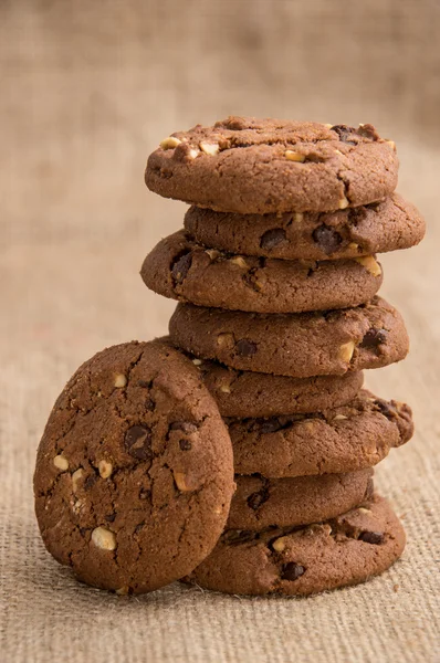 Staplade brun cookies — Stockfoto