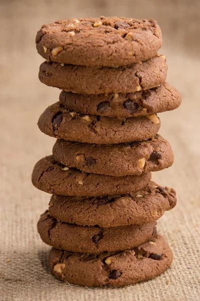 Stacked brown Cookies — Stock Photo, Image