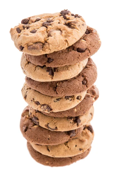 Cookies mistos empilhados em branco — Fotografia de Stock
