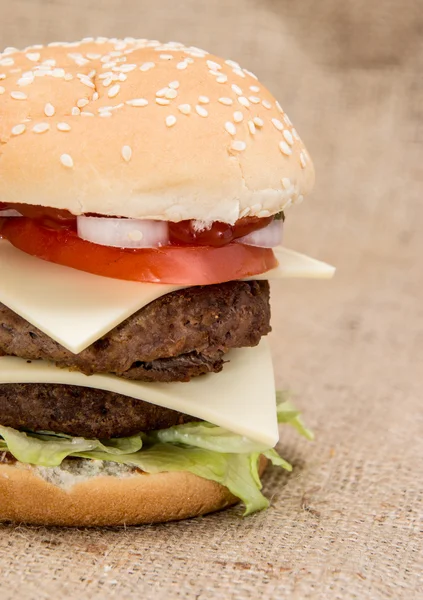 Double Burger — Stock Photo, Image