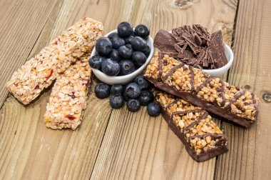 Muesli Bars with Blueberries and Chocolate clipart