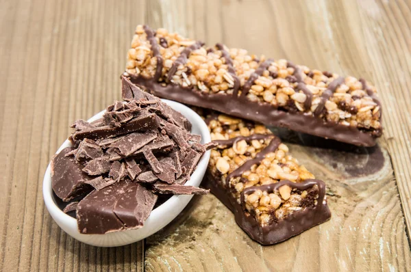 Muesli Bars with Chocolate — Stock Photo, Image