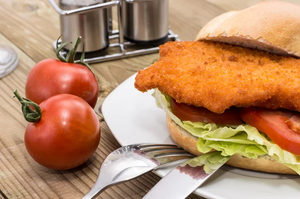 stock image Sandwicht with Meat on a plate