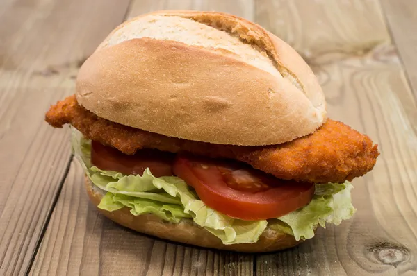 Sandwich with fried meat — Stock Fotó